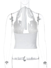 Halter Deep Neck Cut Corset Top