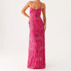 Sequin Spaghetti Strap Maxi Dress