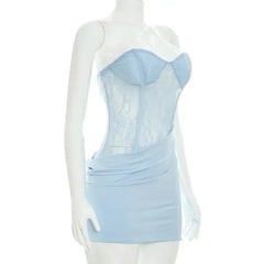 Sheer Corset Bodycon Mini Dress