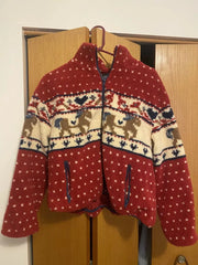 Plush Christmas Jacket With Zipper Pocket