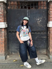 Eclectic Calf Length Capri Denim Trouser