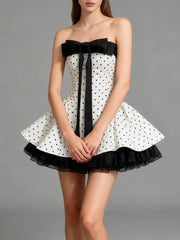 Bowknot Sleeveless Flare Bloomers Mini Dress