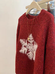 Christmas Snowflake Red Sweater