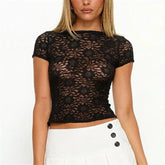 Floral Lace Sheer Crop Top