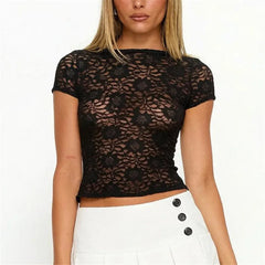 Floral Lace Sheer Crop Top