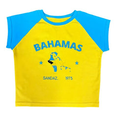 Letter Flag Graphic Ruched T-shirt & Shorts Set - Vintage Knit