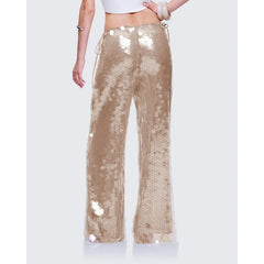 Glitter Embroidery Loose Fit Long Pants
