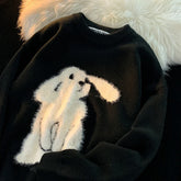 Rabbit Print Fuzzy Sweater