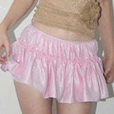Metallic Mini Ruffle Skirt