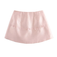 Pink Heart Bow Tube Corset Top and Mini Skirt Set