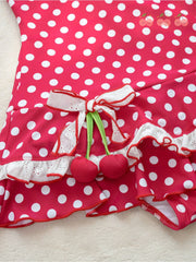Red Polka Dot Cherry One Piece Swimsuit