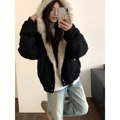 Fuax Fur Hooded Parkas