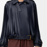 Turn-Down Collar Tassel Faux Leather Jacket