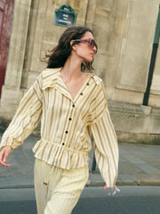 Stripe Drawstring Jacket