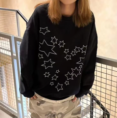 Star Print O-Neck Sweatshirt