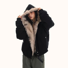 Fuax Fur Hooded Parkas