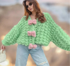 Crochet 3D Bow Cardigan