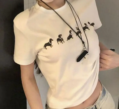 Cartoon Dog Short Sleeve Tee