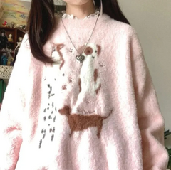 Pink Fuzzy Dog Sweater