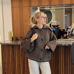 Kniited Pattern Button Up Plaid Cardigan