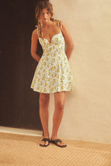 Solid Bow Strap Mini Dress
