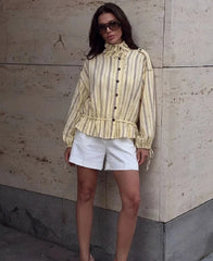 Stripe Drawstring Jacket