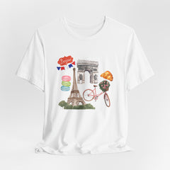 Short Sleeve Shirt with Eiffel Tower Paris Design
