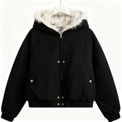 Fuax Fur Hooded Parkas