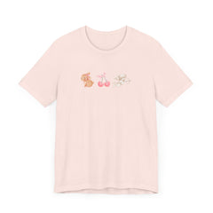 Cute Bunny & Cherry Short Sleeve Tee