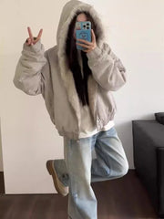 Fuax Fur Hooded Parkas