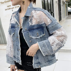 Embroidery Patchwork  Denim Jacket Free From Label