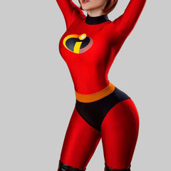 “Elastigirl superhero costume for women with gloves and belt detail”