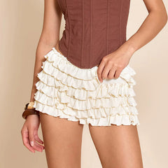 Elastic Multi-Layer Frill Shorts