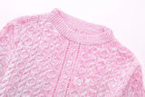 Pink Metallic Short Sleeve Knit Top