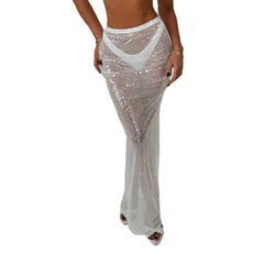 Sequined Sheer Maxi Skirt