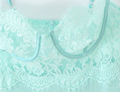 Mint Green Lace Wire Bra Sequin Mini Dress