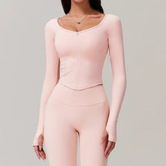 Long Sleeve Breathable Female Sports Top