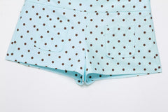 Blue Polka Dot Jacket And Shorts Set