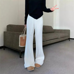 Knit Drawstring Straight Loose Pants