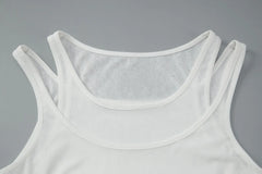 Sheer Double Strap Tank Top