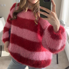 Striped Fuzzy Sweater