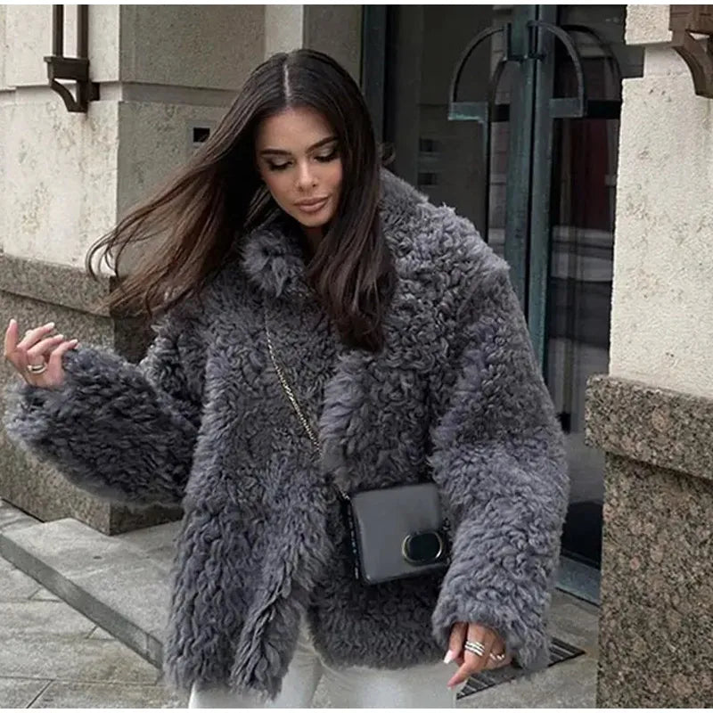 Fuzzy Faux Fur Coat – Free From Label