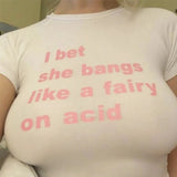 Pink Text Graphic Tee