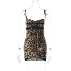 Sequin Leopard Print Mini Dress