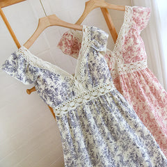 Floral Print Sleeveless Nightgown