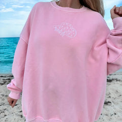 Pink Howdy Cowboy Hat Embroidered Sweatshirt