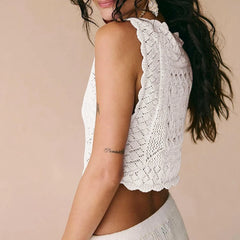Knit Embroidered Square Top