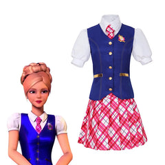 “Barbie Princess Charm School school uniform cosplay set — bodysuit with wings and headband”