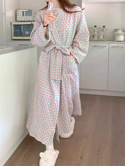 Printed Long Sleeve Night Gown Robe