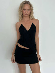 Asymmetrical Hem Transparent Strap Tank Top